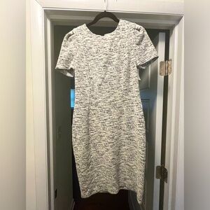 EUC Calvin Klein Black & White Tweed Dress, Size 8